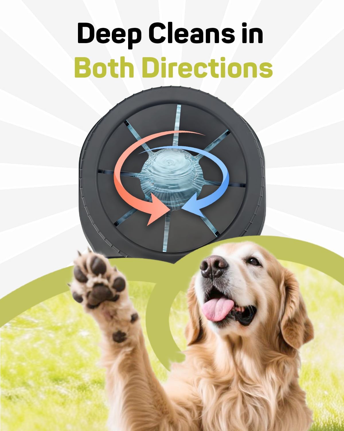 Plike Electric Dog Paw Cleaner for Medium & Large Dogs - Automatic Paw Washing Cup with Infrared Sensor, Gentle Silicone Brushes & Smart Drainage System, Two-Way Rotation Cleaning for Easy Cleaning