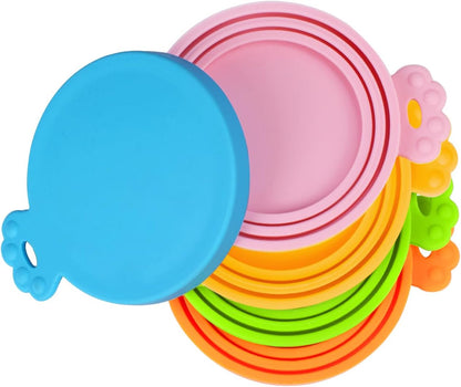 PetBonus 3 Pack Silicone Pet Can Cover Lids, Universal Size for Dog Cat Food, 1 fit 3 Standard Size Can Tops, BPA Free Dishwasher Safe (Blue, Green, Orange)