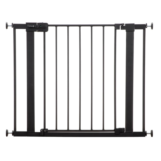 Safety 1st Easy Install Baby Gate for Doorways, Auto-Close Pressure-Mounted Magnetic Latch, Indoor Dog Gates, No Drilling, Fits 29"-38", Grey