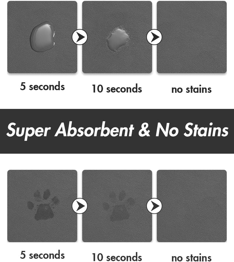 Absorbent Dog Food Mat-Cat Dog Mat for Food and Water Bowl, Quick Dry Pet Food Mat, No Stains Dog Feeding mat, Dog Accessories Pet Supplies Mat-Dog Water Bowl Mat for Messy Drinkers
