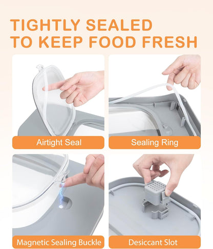 10-13 Lbs Dog Food Stroage Container, Collapsible Dog Food Containers with Airtight Lid, Pet Food Scoop, Pet Food Storage Container Dry Food for Dog, Cat and Other Pets