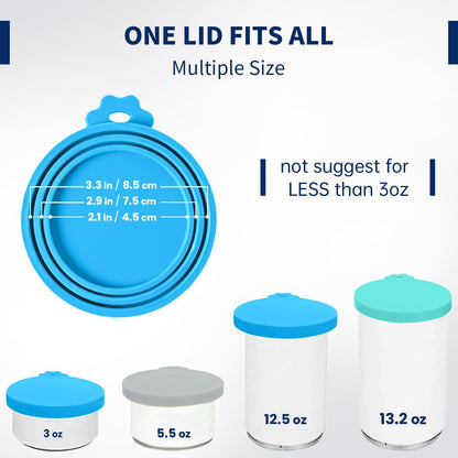 WePet Pet Food Can Covers, Silicone Lids, BPA Free, Dishwasher Safe, Fit Most Standard Size Canned Cat and Dog Food, 3oz/5.5oz/12.5oz/13.2oz, Golden Yellow/Lime Green/Royal Blue