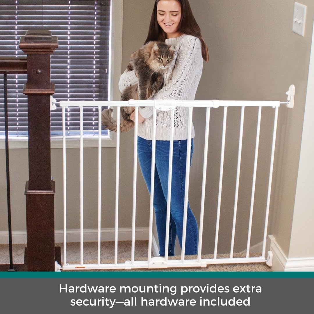MyPet Windsor Walk Thru Pet Gate: 28.68" - 47.85" Wide Dog Gate. Hardware Mount, Dog Gates for The House, Cat Gate for Doorway. 31" Tall, Matte Bronze