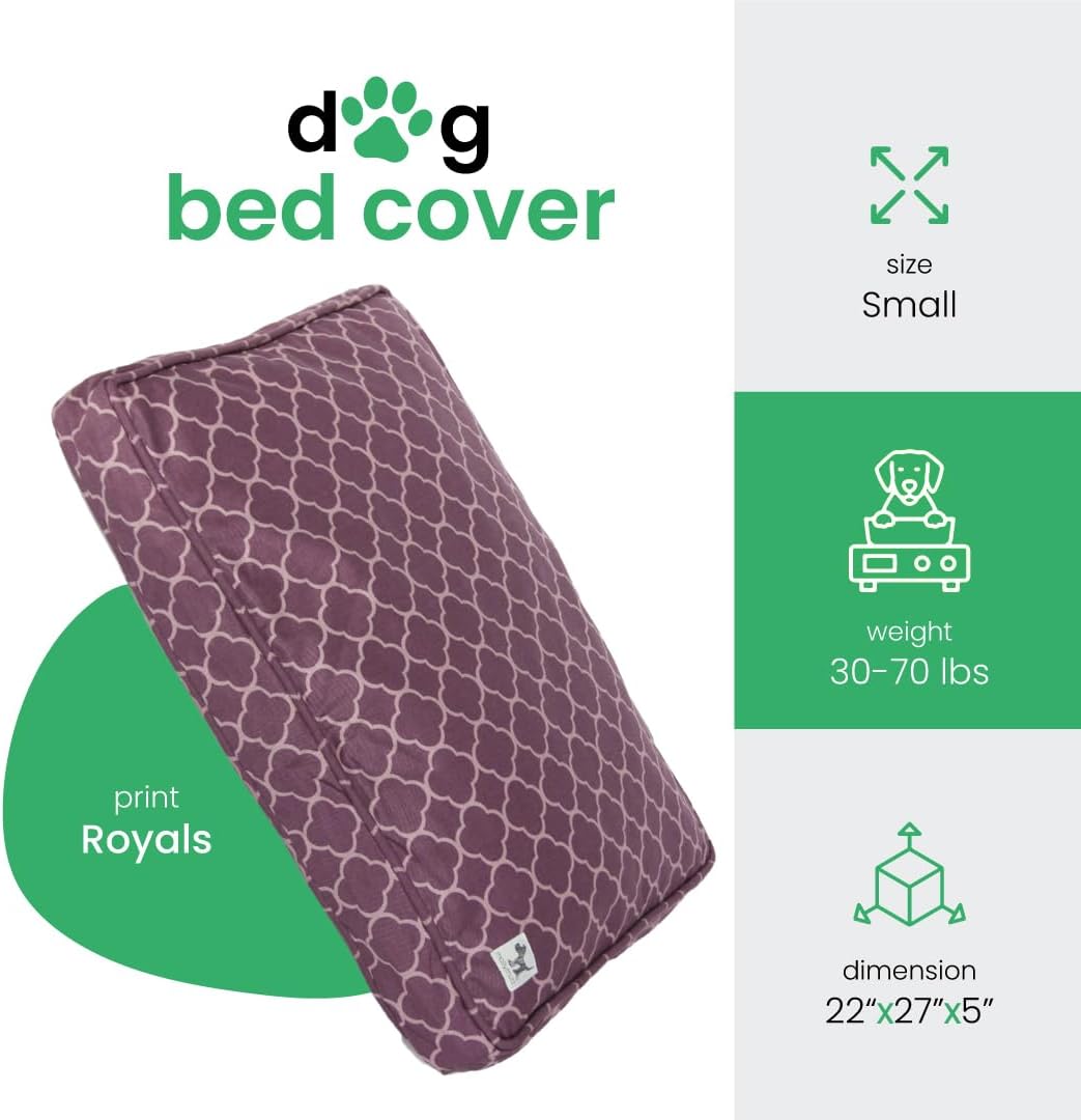 Molly Mutt Medium to Large Dog Bed Cover- Forever Young Print - Measures 27”X36”X5’’ - 100% Cotton - Durable - Breathable - Sustainable - Machine Washable Dog Bed Cover (Dd82b)