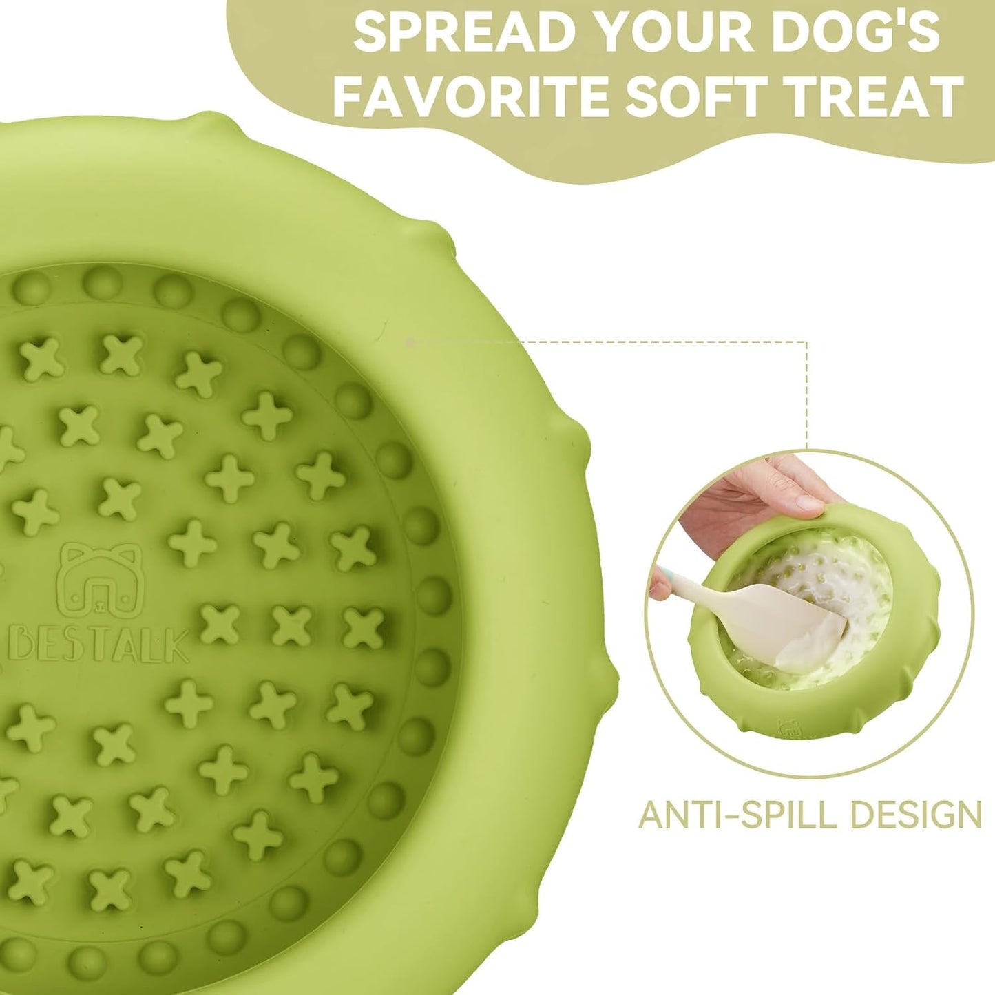 Dog Lick Bowl, Bestalk Wobbly Freeze Bowl Enrichment Feeder for Dogs, Anxiety Relief Lick Mat Puzzle Toy for Distraction, BPA Free Silicone, Dishwasher Safe(Rose,S)