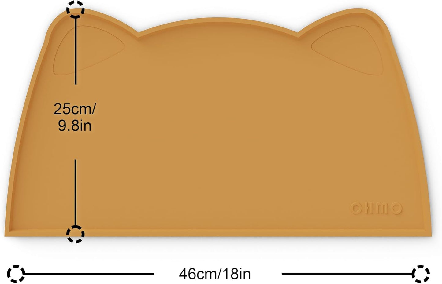 OHMO - Cat Food Mat, Silicone Pet Feeding Mat for Floor Non-Skid Waterproof Dog Water Bowl Tray, Easy to Clean Pet Placemat (Erythrinus, 18 * 9.8'')