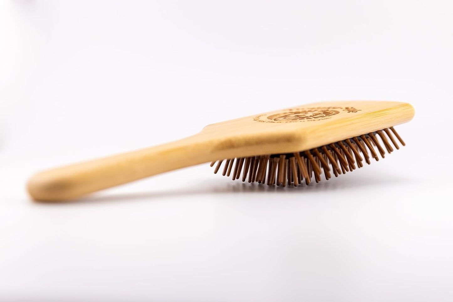 Doggy Style Bamboo Dog Brush for Medium and Large Dogs, Deshedding and Detangling Pet Grooming Brush with Pin Bristles, Ergonomic Handle, Rubber Cushion, Plastic-Free 9.5 Inch