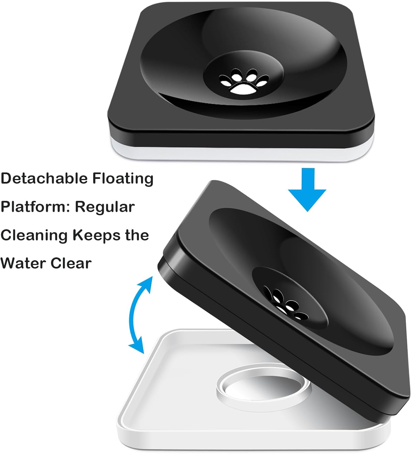 2-in-1 Elevated Slow Feeder Dog Bowls, 4 Height Adjustable Raised Dog Bowls Stand with No Spill Water Bowl, Non-Skid Pet Food Feeding Set for Small, Medium, Large Dogs Cats