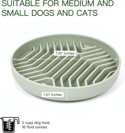 Slow Feeder Dog Bowls, Puzzle Silicone Dog Feeding Bowls with Suction Cups, Anti-Choking, Non-Slip Design, Reduces Boredom, Anxiety, Ideal for Medium to Small Dogs & Cats - XAQMHSW (Pink)