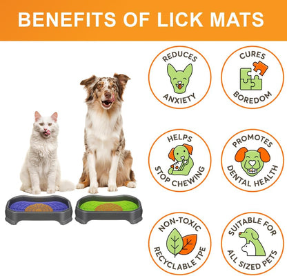 Neater Pets Neat-LIK Dog Lick Mat w/Mess-Proof Tray, Lick Mat for Dogs, Cats, Puppy, Reduces Anxiety & Boredom, Peanut Butter Slow Feeder, Interactive Treat Licking Pad (Green/Vanilla Bean)