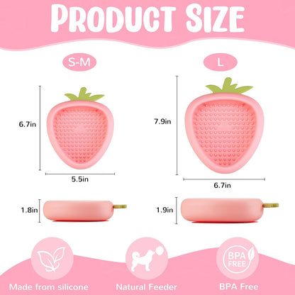 Freeze Dog Lick Bowl, Animire Non-Slip Slow Feeder Lick Mat for Dogs, Silicone Dog Enrichment Bowl for Distraction Anxiety Relief Boredom, BPA Free, Dishwasher Safe(Rose,S)