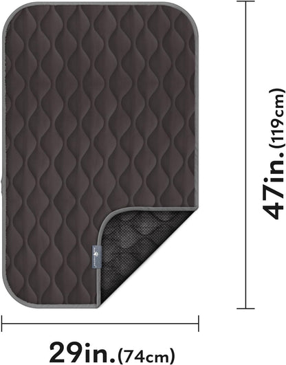 Paw Inspired Washable Padded Crate Mats for Dogs | 29” x 18” Pad, Fits 30-inch Kennels | Leakproof, Waterproof Bottom, Plush Pet Beds (Gray)