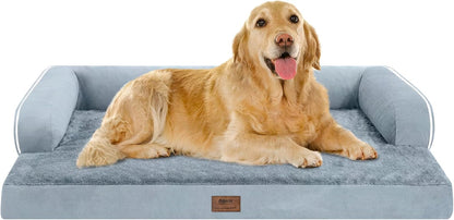 Large Dog Bed Orthopedic Washable - Beds Bolster - Medium XL XLarge Big Dogs - Memory Foam Couch Sofa - Waterproof with Removable Cover