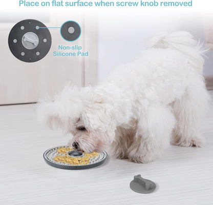 Avont Lick Mat for Dogs Cats, Cat Dog Crate Lick Mat Slow Feeder for Wet Food, Peanut Butter Lick Pad, Soothing Calming Licking Mat for Kennel Crate Training Grooming -Grey