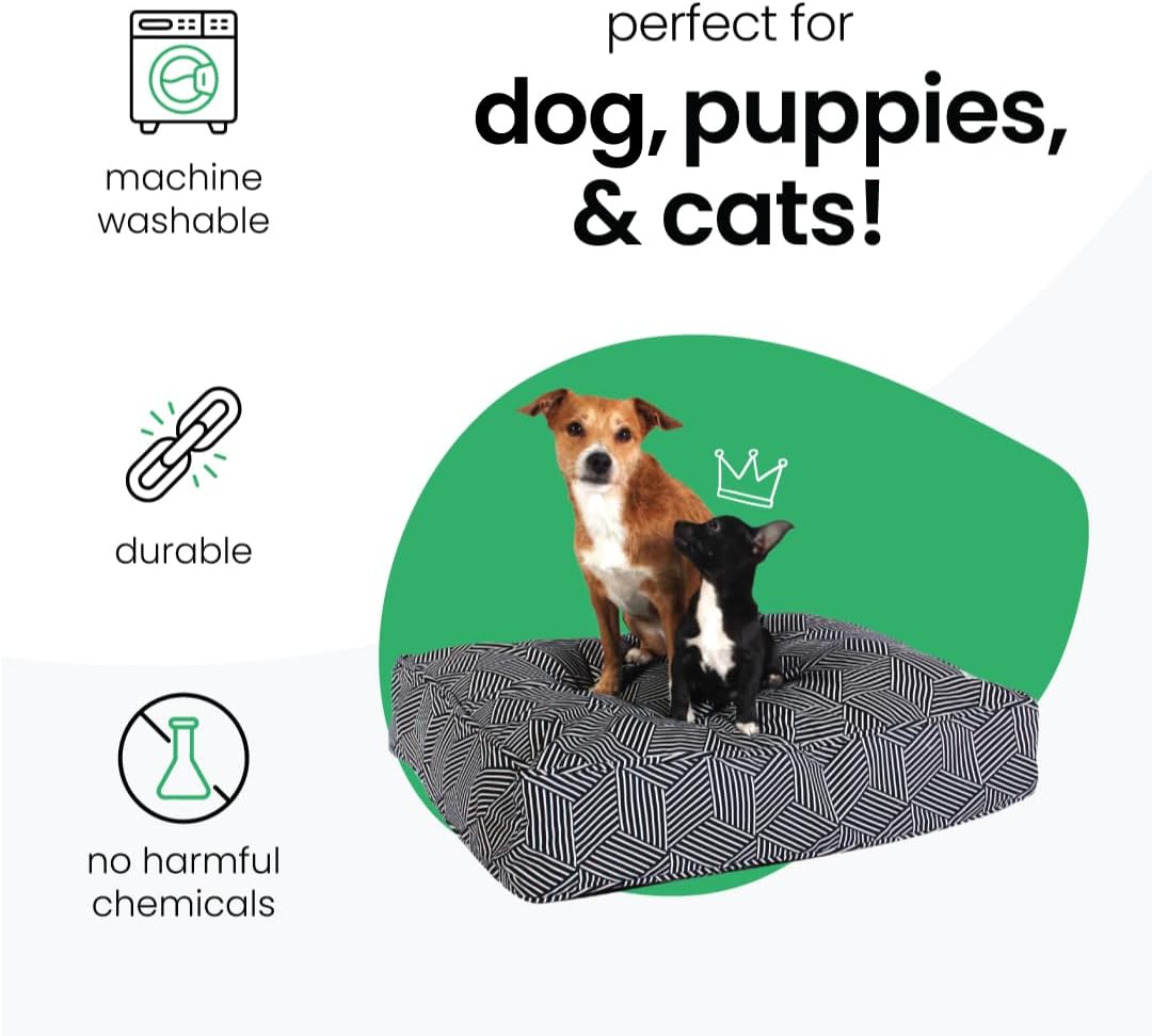 Molly Mutt Medium to Large Dog Bed Cover- Forever Young Print - Measures 27”X36”X5’’ - 100% Cotton - Durable - Breathable - Sustainable - Machine Washable Dog Bed Cover (Dd82b)