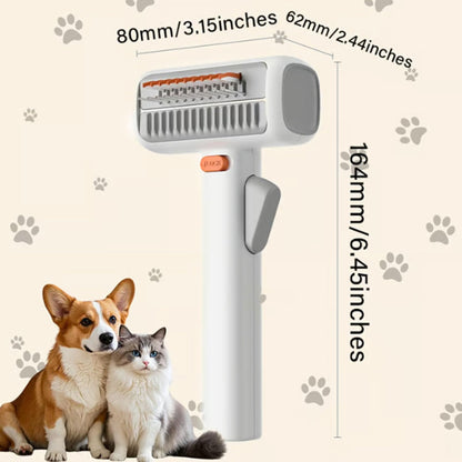 2-in-1 Pet Self-Detangling & Grooming Comb - Cats & Dog Dematting Brush & Undercoat Rake, Gentle Undercoat Rake & Brush for Long or Short Hair, Removes Mats, Tangles & Loose Fur, Ultimate Care (1Pcs)