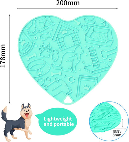 Cat & Dog Slow Feeder Puzzle Toy — Interactive Cat Puzzle Feeder Bowl, Dog Puzzle Feeder, Dog Lick Mat, Mental Stimulation Toy for Indoor Cats & Dogs, Anti-Gulp, Fun & Durable Heart Shape(Pink)