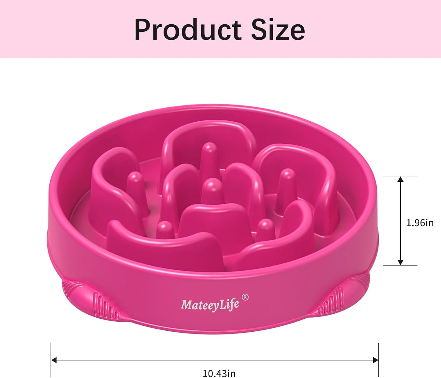 MateeyLife Slow Feeder Dog Bowls 2PCS, Anti-Choking Puzzle Dog Food Bowls, Anti-Slip Interactive Feeding Slow Down Eating, Bloat Stop Maze Dishes for Medium Breeds Pink&Purple
