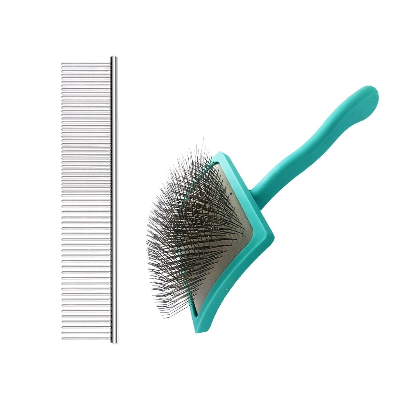Dog Brush For Long Haired Dogs Poodles-Dog brushes for grooming&shedding-Large Firm Slicker Brush for Goldendoodles-With Soft Massage Grooming Stainless Steel Pins, Pet Grooming Wire Brush-25mm(1")