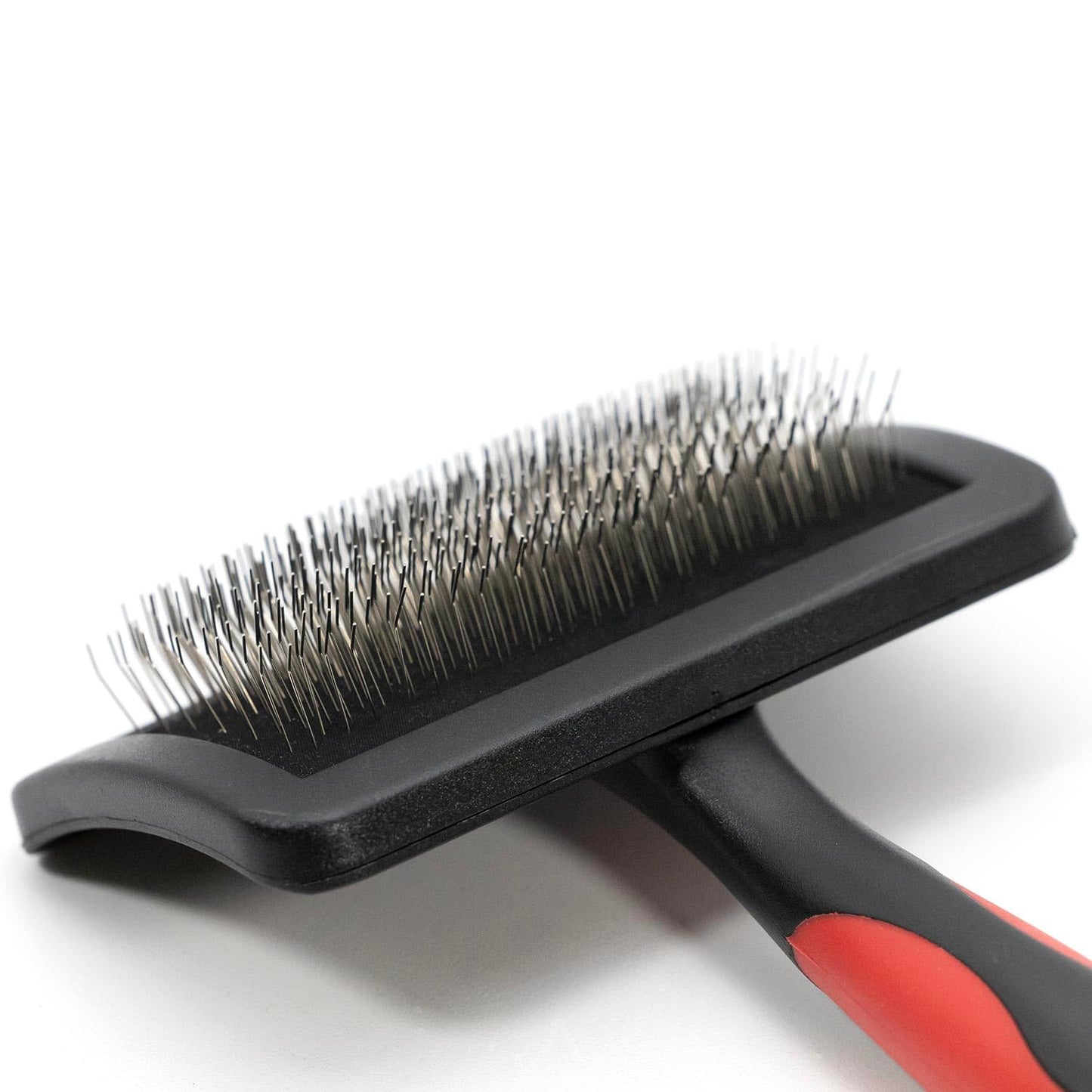Jeffers Pet Dual Level Pin Universal Slicker Brush for Dogs, Cats & Small Pets - Curved Grooming Brush with Long & Short Pins for Shedding, Detangling, Finishing - Remove Mats & Dead Coat - Large