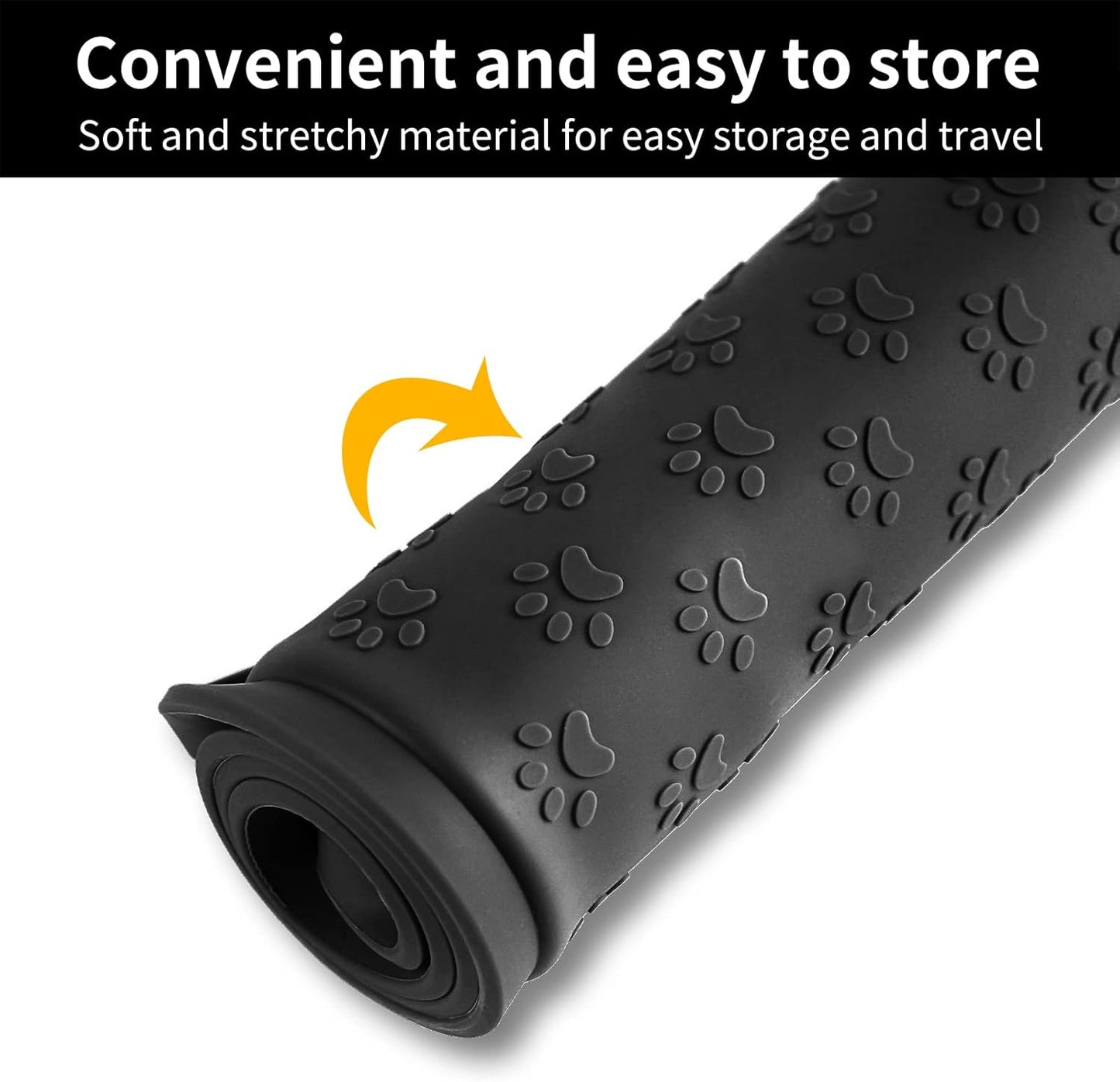 Ptlom Pet Placemat for Dog and Cat, Mat for Prevent Food and Water Overflow, Suitable for Small, Medium and Big Pet, 18" 12", Grey, Silicone