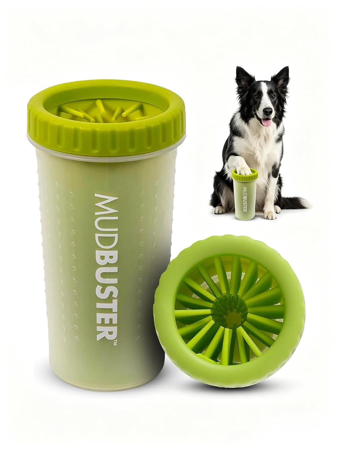 Dog Paw Cleaner – Green, Portable Paw Washer for Muddy Paws, Dog Paw Cleaning Cup with Gentle Silicone Bristles, Quick Clean Pet Paw Washer