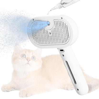 Pet Steam Brush for Dog Cat Haired Brush for Long Short Coats Shedding Fresh fur Shower Brushes Pet Spray Slicker Comb Grooming Rechargeable with Water Cleaning
