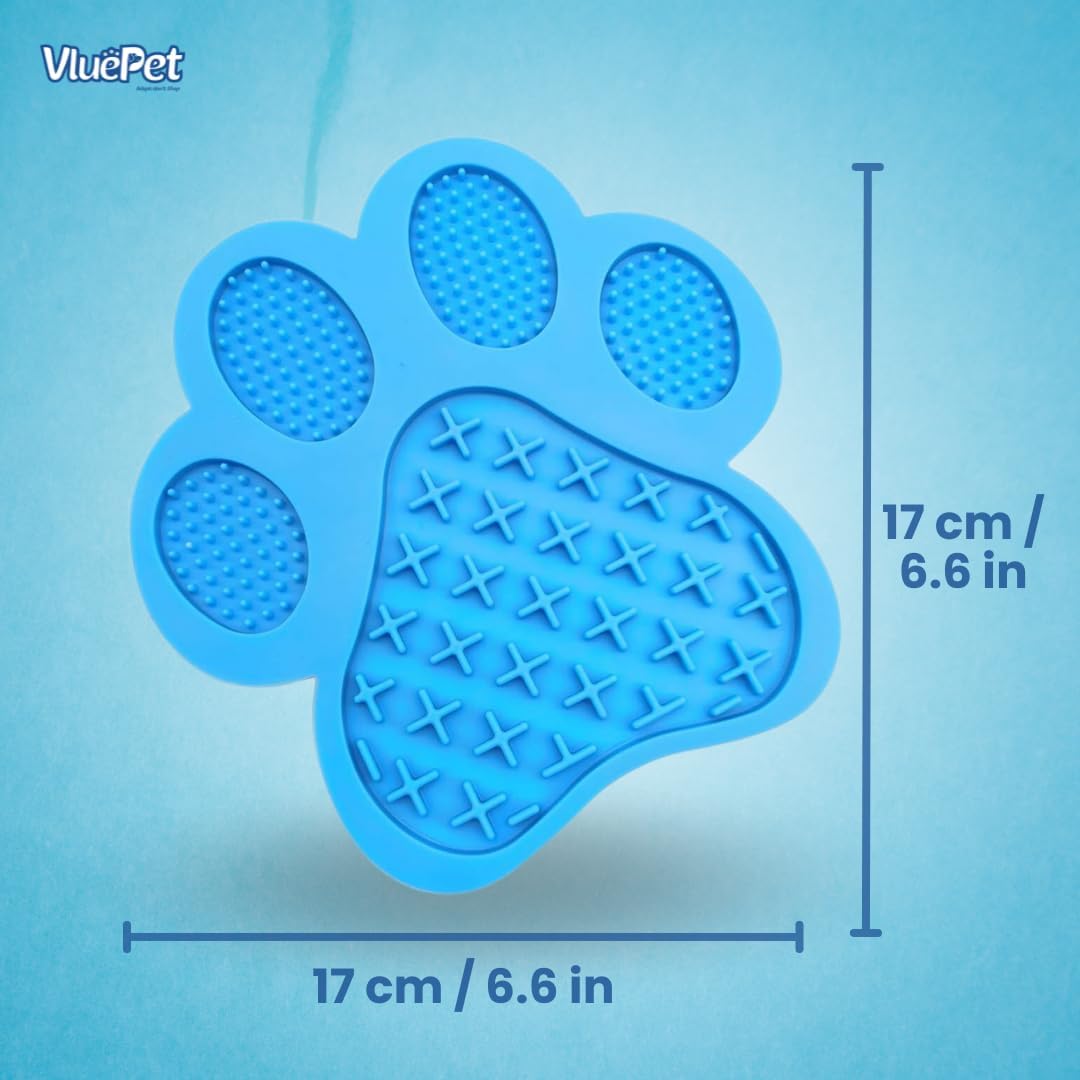 VALUEPET | Dog Lick Mat - Silicone Lick Mat for Anxiety Relief - Slow Feeder Licking Pad for Butter, Yogurt, & Peanut - Suitable for Dog Training, Boredom Reducer, Bathing & Grooming - Paw - 6.6 Inch