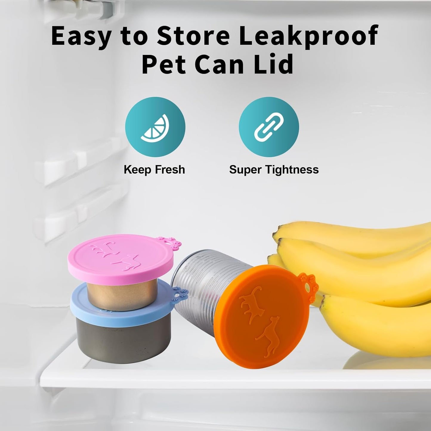 6Pack Pet Food Can Cover Lids with Stainless Steel Spoon for Cat Dog Canned Food Universal 1 Fits 3 Size Cat Can Covers Lids