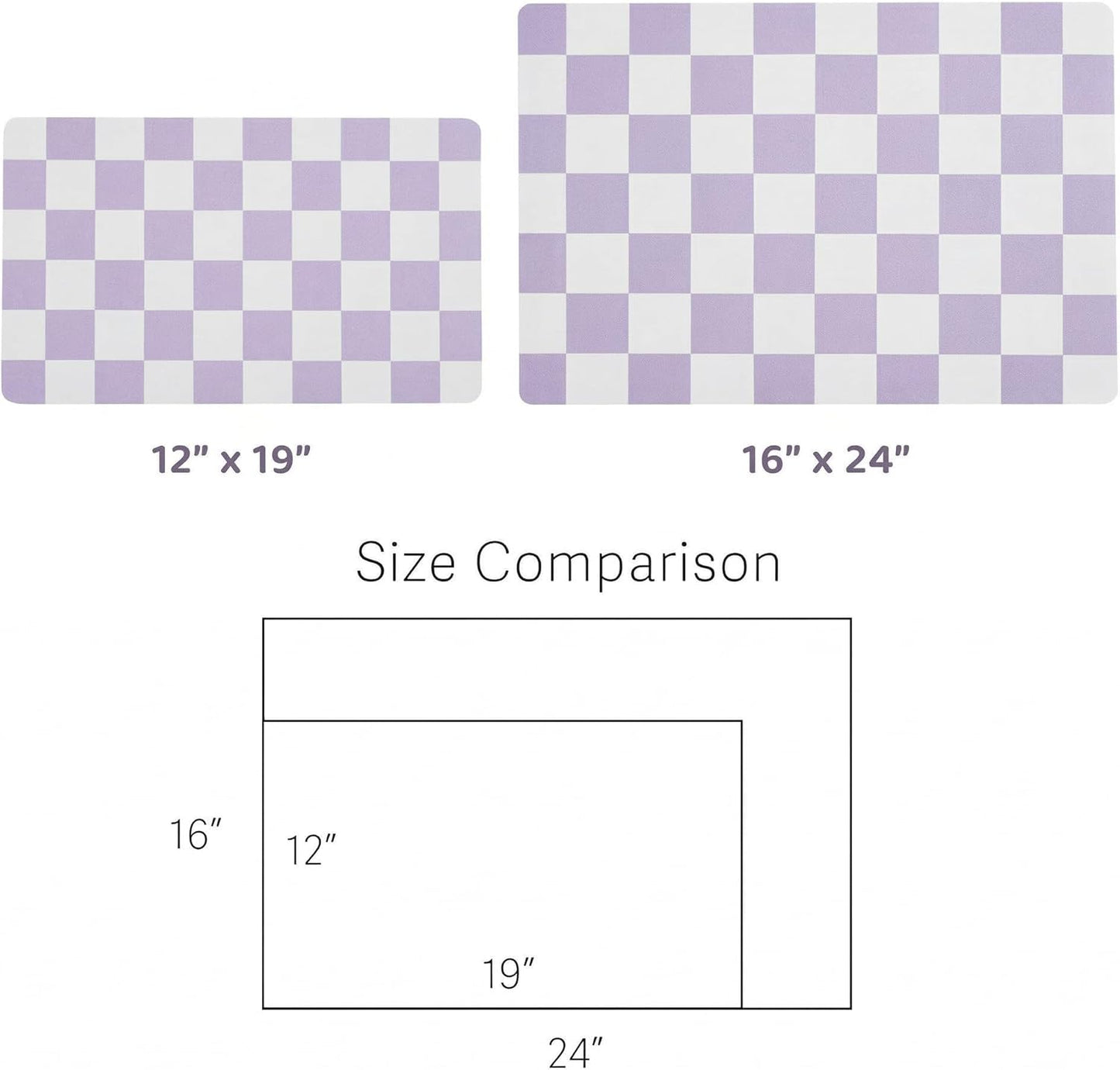 Checkered Dog Feeding Mat, Absorbent Mats for Dog Food and Water Bowl, Dispenser, Retro Aesthetic Khaki Beige Checkerboard Pet Placemat for Dogs, Cats, Puppy Accessories, 12" X 19”