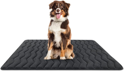 Bubble bear Dog Crate Mat - Ultra Soft, Washable & Anti-Slip Kennel Pad for Small/Medium/Large Dogs, Dark-Hued to Hide Stains (48"x30")
