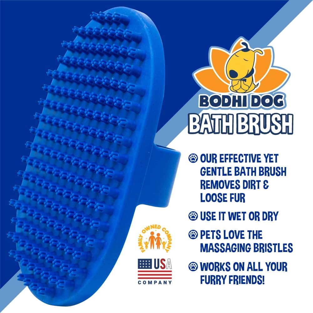 Bodhi Dog Shampoo Brush - Pet Grooming & Bath Supplies for Dogs and Cats - Bath Brush for Long & Short Hair - Premium Scrubber for Shower, Bathing & Massage (One Pack, Blue)