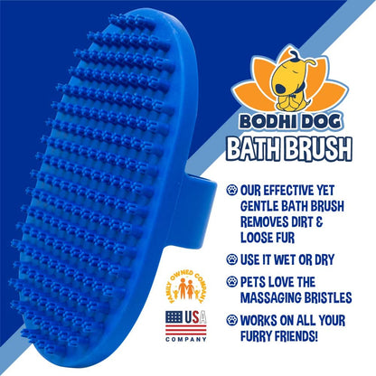 Bodhi Dog Shampoo Brush - Pet Grooming & Bath Supplies for Dogs and Cats - Bath Brush for Long & Short Hair - Premium Scrubber for Shower, Bathing & Massage (One Pack, Blue)