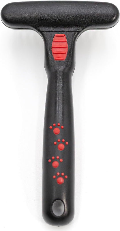 Jeffers Pet Magic Spring Undercoat Rake for Dogs & Cats, Pet Deshedding Brush, Undercoat Hair Removal Rake, Grooming Tool for Detangling, Removing Fur & Mats, Red Black Handle - Single Row 13 Pins