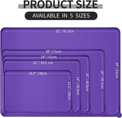 Reopet Waterproof Pet Feeding Mat, Non-Slip Silicone Placemats for Dog Cat Food and Water Bowl, High Raised Edges to Prevent Spills and Protect Floors