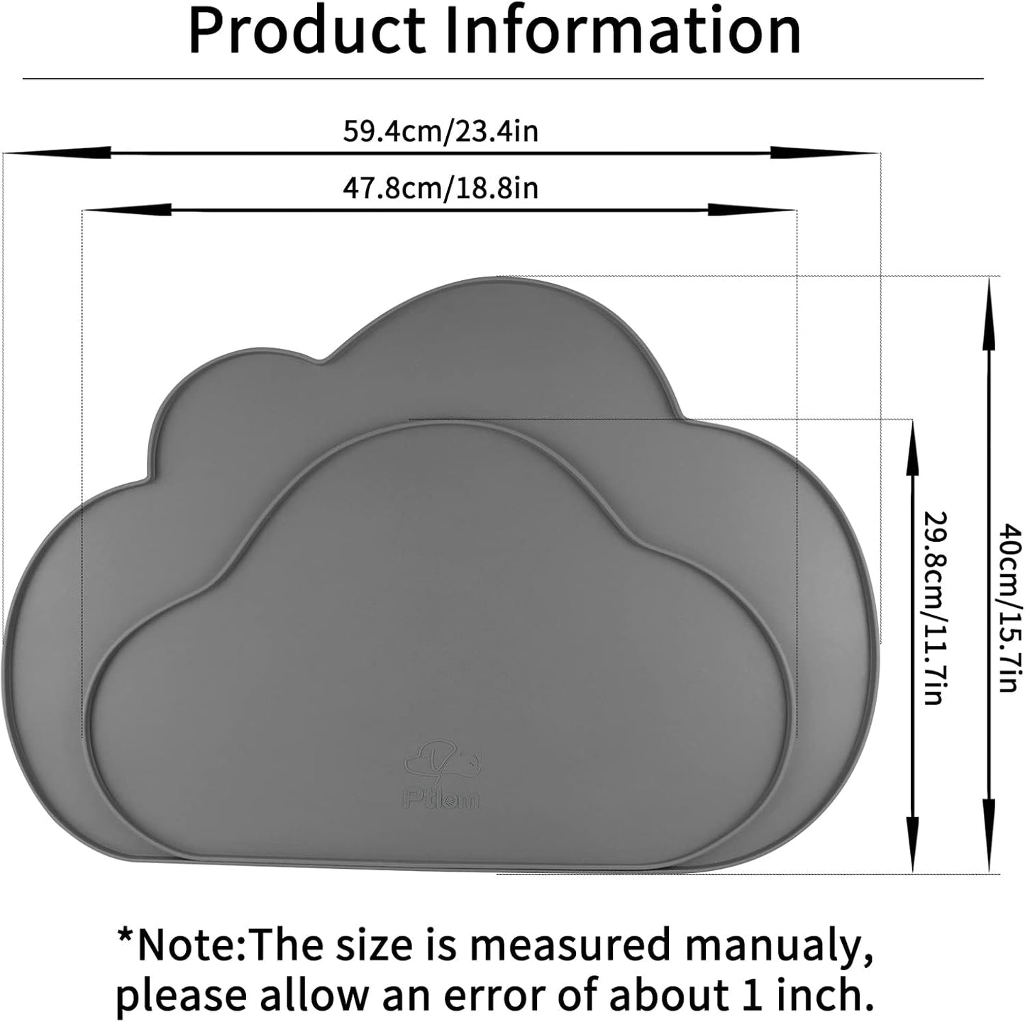 Ptlom Silicone Pet Placemat for Dogs and Cats, Non-Slip Waterproof Dog Feeding Bowl Mats for Food and Water, Small Medium Large Pet Puppy Tray Mat Prevent Residues from Spilling onto The Floor, Beige