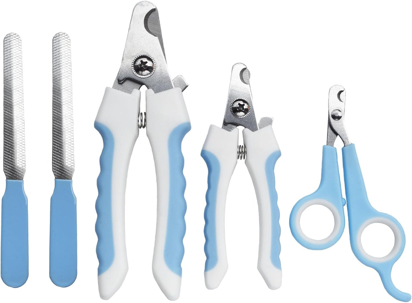 5Pcs Dogs and Cats Grooming Nail Clippers Kit Pet Claws Nail Clipper Trimmers, with Protective Guard Lock to Avoid Over Cutting, Professional Trimmers for Large and Small Cat and Dog (Pink)