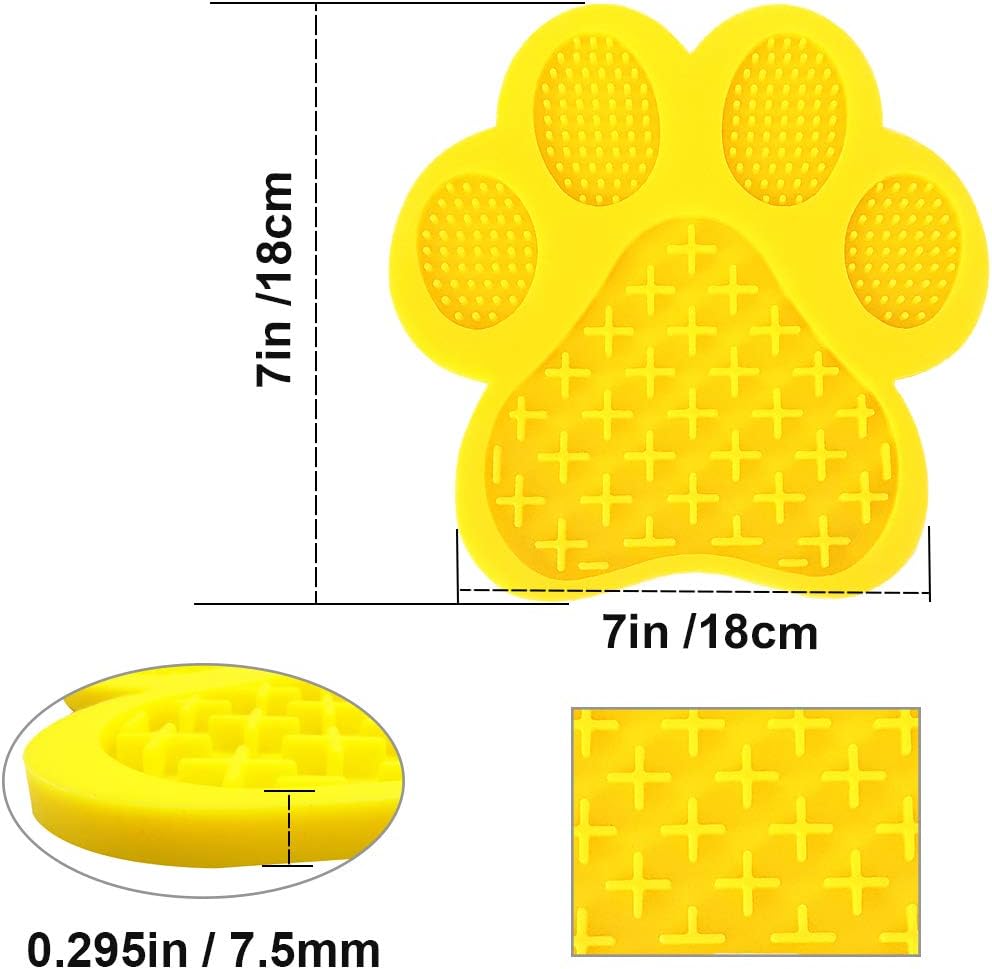 Dog Lick Pad, Dog Washing Distraction Device, Slow Eating Cute Pet Mat with Super Suction for Dogs Licking Peanut Butter, Pet Bathing, Grooming Training (red)