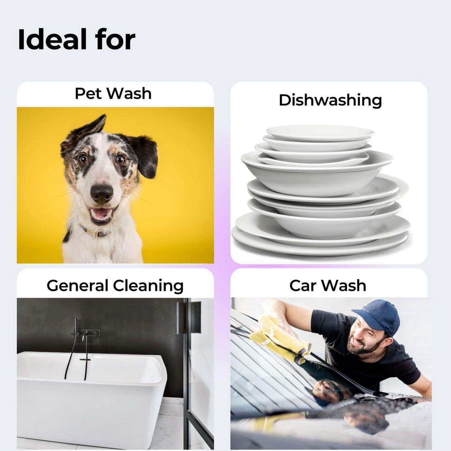Silicone Dishwashing Gloves with Scrubber Bristles, Food-Grade Cleaning Mitts for Kitchen Dishes, Pet Grooming & Car Wash