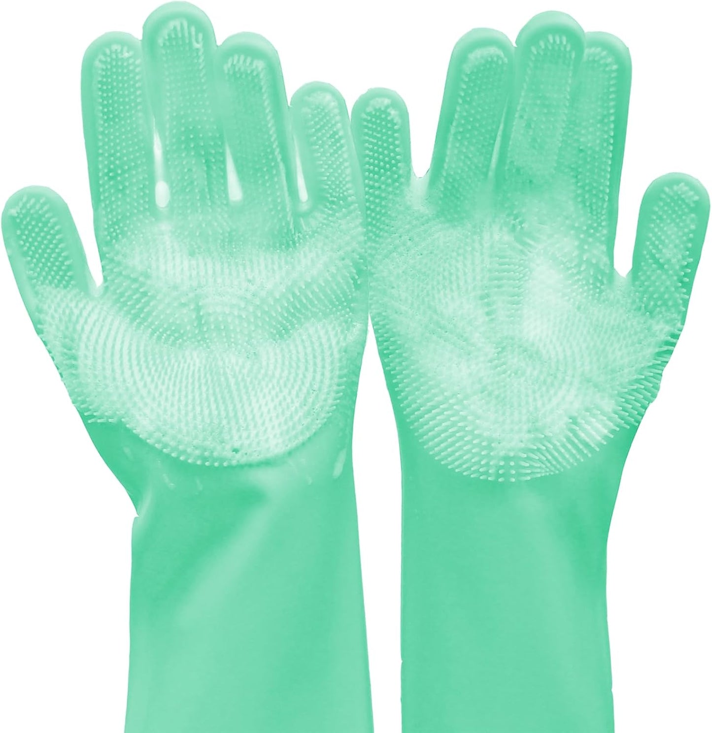 Pet Grooming Gloves, Dog Washing Gloves with High-Density Teeth, Heat Resistant Silicone Dog Bath Scrubber with Enhanced Five Finger Design, Bathing and Massaging for Dogs and Cats