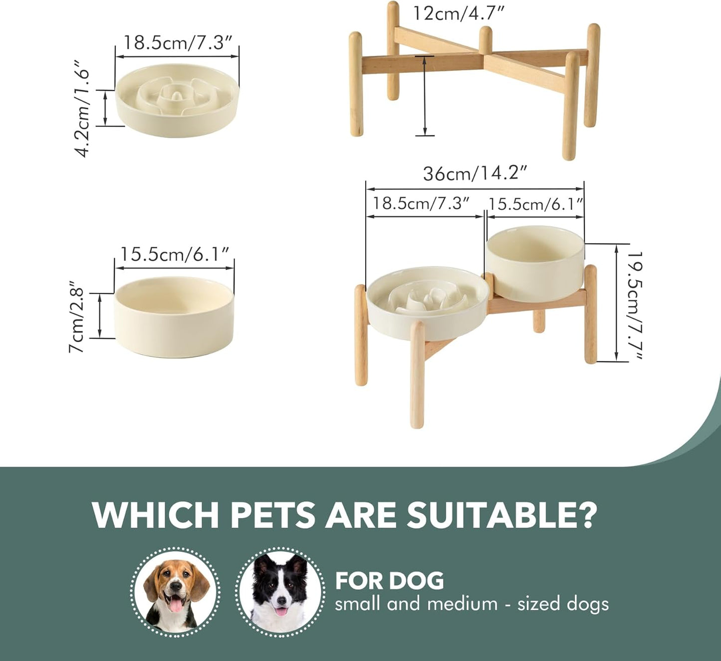 Havniva Ceramic Slow Feeder Dog Bowls, 1.6 Cups Dog Bowl Slow Feeding for Medium Breed, 8.2inch Puzzle Dog Food Bowl Slow Feeder Non-Slip Anti-Gulping and Anti-Choking Reduces Bloating