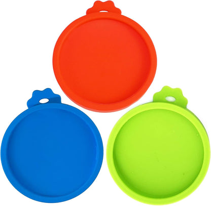 Yobbai Small Cat Food Can Lids for 3 oz & 2.5 oz, Food-Grade Silicone Pet Food Covers, BPA-Free, Dishwasher Safe, 3 Pack