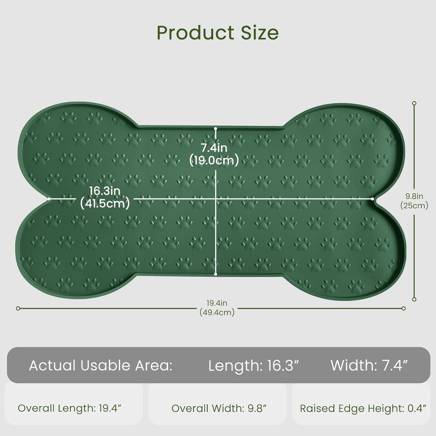 PWTAA Dog Food Mat Anti-Slip Silicone Dog Bowl Mat Thicker Pet Placemat Waterproof Cat Feeder Pad with Raised Edge Puppy Kitten Feeding Mats Suitable Small Medium-Sized Dogs Cats Eating Tray