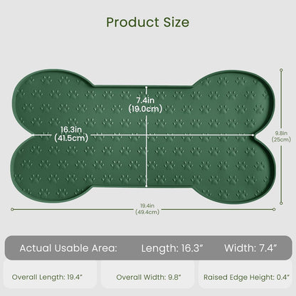 PWTAA Dog Food Mat Anti-Slip Silicone Dog Bowl Mat Thicker Pet Placemat Waterproof Cat Feeder Pad with Raised Edge Puppy Kitten Feeding Mats Suitable Small Medium-Sized Dogs Cats Eating Tray