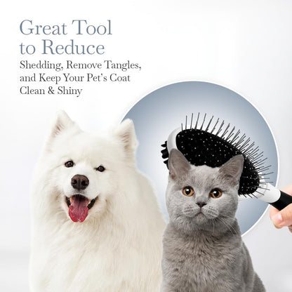 Fuller Brush Slicker Pet Brush - Angled Fine Steel Wires - Ergonomically Designed Rubberized Handle For Comfort & Control - Remove Shedding & Matted Hair - Tool For Grooming Dogs & Cat