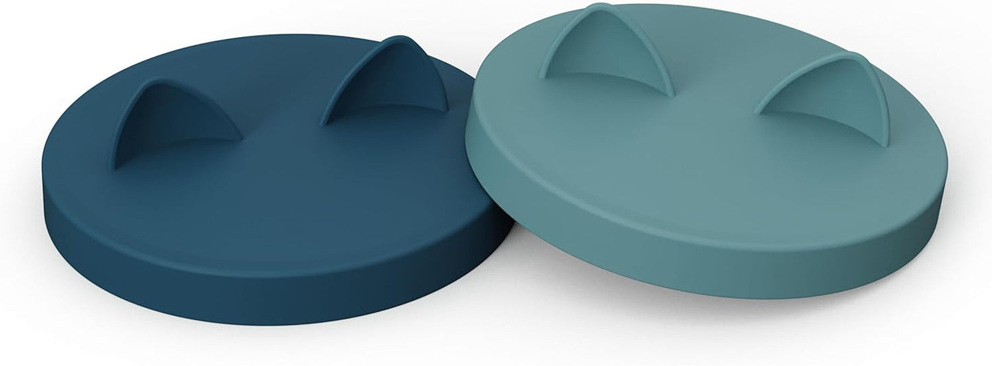 OHMO 2 Pack Pet Food Can Lids, (12.5-14oz) BPA Free Silicone Covers for Cat and Dog Food Cans, Camo&Light Green