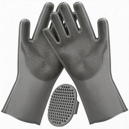 3PCS Dog Bath Supplies - Dog Washing Gloves and Pet Shampoo Brush, Wash Mitt with 3000 Soft Bristles, Adjustable Handle Scrubber for Bath, Massage and Grooming