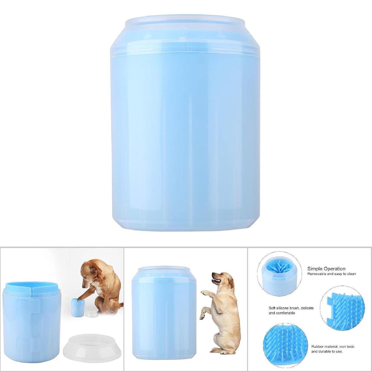 WNSC Dog Foot Cleaner, Dog Paw Cleaner Easy to Clean Portable Pet Cleaning Cup for Cleaning Paw for Pet(Blue)