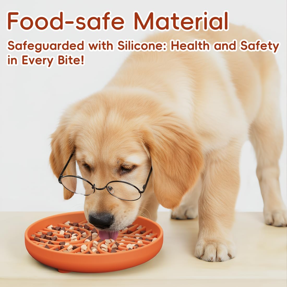 Slow Feeder Dog Bowls, Silicone Slow Feeder for Dogs & Puppies, Dog Puzzle Bowl with Suction Cup for Anxiety Relief, Slow Eating, Dishwasher Fit, for All Breed, Grey