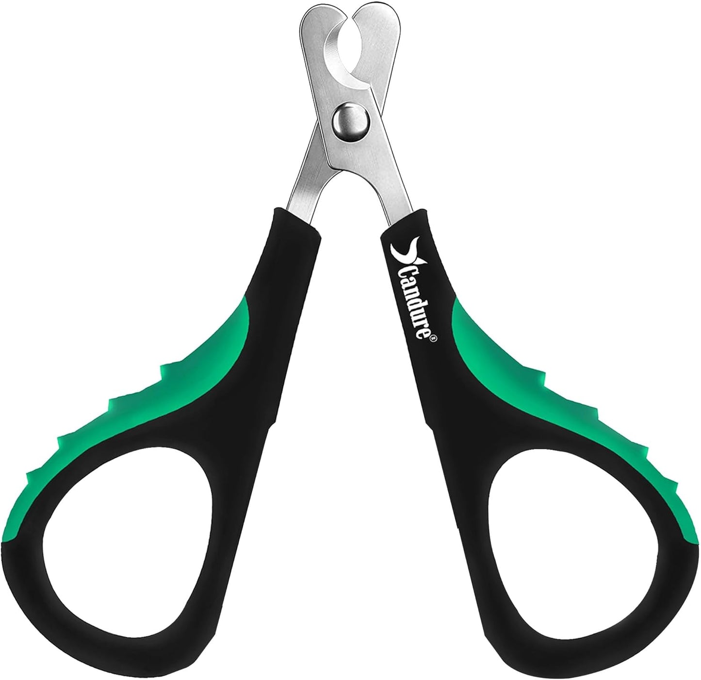 Candure Dog Nail Clippers Professional Pet Nail Clipper Suitable for Cats, Rabbits and Guinea Pigs - Safety Lock/Protective Guard to Avoid Over Cutting (Green, Medium to Small)